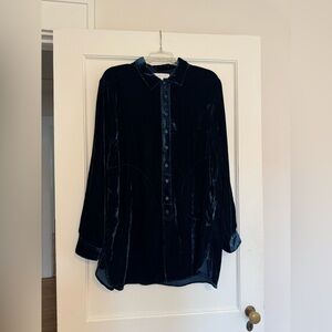 Dear John Velvet Button-up Tunic - Navy blue color - Size M